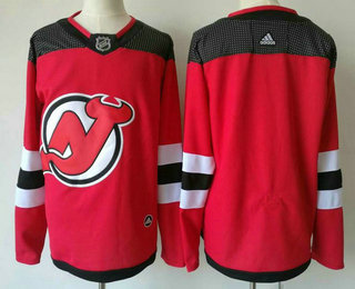 Men's New Jersey Devils Blank Red with Black 2017-2018 Hockey Stitched NHL Jersey