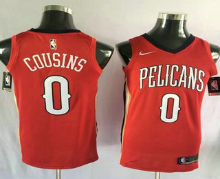 Men's New Orleans Pelicans #0 DeMarcus Cousins New Red 2017-2018 Nike Swingman Stitched NBA Jersey