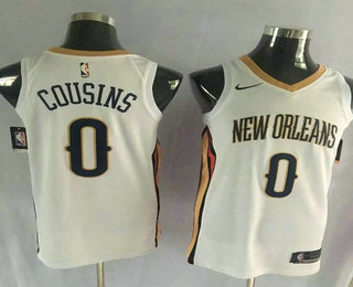 Men's New Orleans Pelicans #0 DeMarcus Cousins New White 2017-2018 Nike Swingman Stitched NBA Jersey