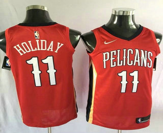 Men's New Orleans Pelicans #11 Jrue Holiday New Red 2017-2018 Nike Swingman Stitched NBA Jersey