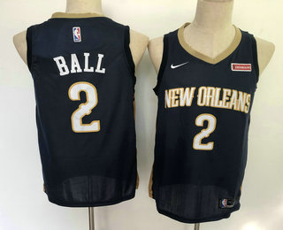 Men's New Orleans Pelicans #2 Lonzo Ball Navy Blue 2019 Nike Swingman Stitched NBA Jersey With The Sponsor Logo