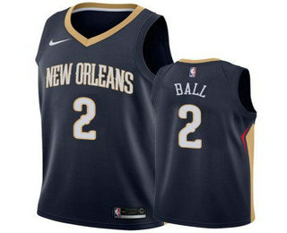 Men's New Orleans Pelicans #2 Lonzo Ball New Navy Blue 2019 Nike Swingman Stitched NBA Jersey