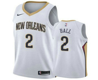 Men's New Orleans Pelicans #2 Lonzo Ball New White 2019 Nike Swingman Stitched NBA Jersey