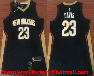 Men's New Orleans Pelicans #23 Anthony Davis New Navy Blue 2017-2018 Nike Swingman Stitched NBA Jersey