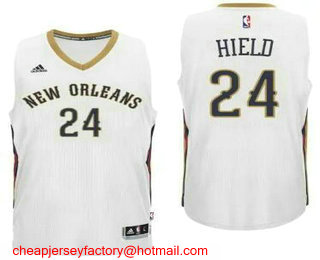 Men's New Orleans Pelicans #24 Buddy Hield White Stitched NBA Revolution 30 Swingman Jersey