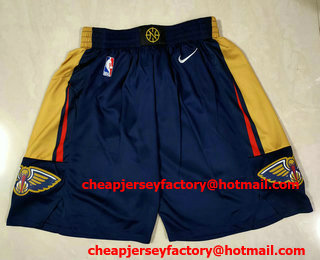 Men's New Orleans Pelicans Navy Blue 2019 Nike Swingman Stitched NBA Shorts