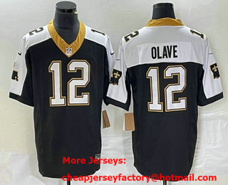 Men's New Orleans Saints #12 Chris Olave Black 2023 FUSE 1987 Legacy Vapor Stitched Jersey