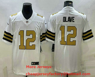 Men's New Orleans Saints #12 Chris Olave White 2022 Color Rush Stitched NFL Nike Limited Jersey