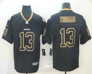 Men's New Orleans Saints #13 Michael Thomas 2018 Black Lights Out Color Rush Stitched NFL Nike Limited Jersey