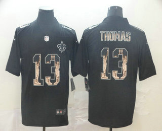 Men's New Orleans Saints #13 Michael Thomas 2019 Black Statue Of Liberty Stitched NFL Nike Limited Jersey