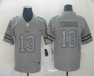 Men's New Orleans Saints #13 Michael Thomas 2019 Gray Gridiron Vapor Untouchable Stitched NFL Nike Limited Jersey