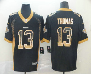 Men's New Orleans Saints #13 Michael Thomas Black 2018 Fashion Drift Color Rush Stitched NFL Nike Limited Jersey