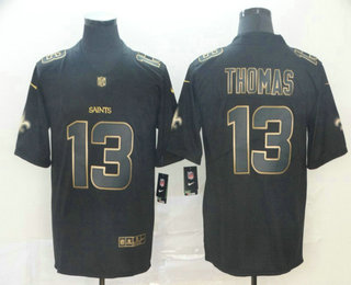 Men's New Orleans Saints #13 Michael Thomas Black Gold 2019 Vapor Untouchable Stitched NFL Nike Limited Jersey