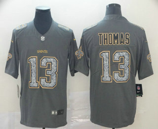 Men's New Orleans Saints #13 Michael Thomas Gray Fashion Static 2019 Vapor Untouchable Stitched NFL Nike Limited Jersey