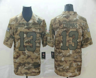 Men's New Orleans Saints #13 Michael Thomas Nike Camo 2018 Salute to Service Stitched NFL Limited Jersey