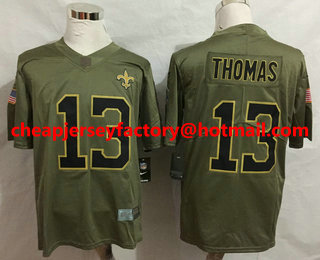 Men's New Orleans Saints #13 Michael Thomas Olive 2017 Salute To Service Stitched NFL Nike Limited Jersey