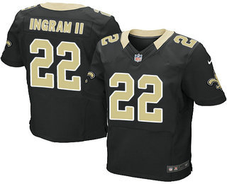 Men's New Orleans Saints #22 Mark Ingram II Black Team Color Stitched NFL Nike Elite Jersey