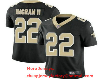 Men's New Orleans Saints #22 Mark Ingram II Limited Black Vapor Jersey