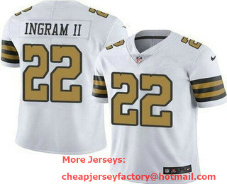 Men's New Orleans Saints #22 Mark Ingram II Limited White Alternate Vapor Jersey