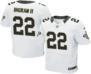 Men's New Orleans Saints #22 Mark Ingram II White Road Stitched NFL Nike Elite Jersey