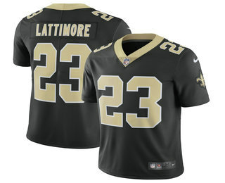 Men's New Orleans Saints #23 Marshon Lattimore Black 2017 Vapor Untouchable Stitched NFL Nike Limited Jersey
