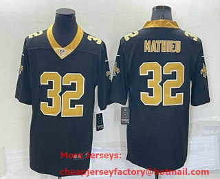 Men's New Orleans Saints #32 Tyrann Mathieu Black 2022 Vapor Untouchable Stitched NFL Nike Limited Jersey