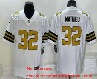 Men's New Orleans Saints #32 Tyrann Mathieu White 2022 Color Rush Stitched NFL Nike Limited Jersey