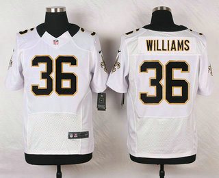 Men's New Orleans Saints #36 P.J. Williams White Road NFL Nike Elite Jersey