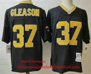 Men's New Orleans Saints #37 Steve Gleason Black Throwback Jersey