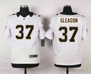 Men's New Orleans Saints #37 Steve Gleason White Road Stitched NFL Nike Elite Jersey