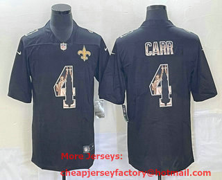 Men's New Orleans Saints #4 Derek Carr 2019 Black Statue Of Liberty Stitched NFL Nike Limited Jersey