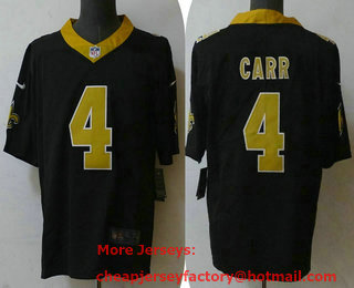 Men's New Orleans Saints #4 Derek Carr Black 2023 Vapor Untouchable Stitched Nike Limited Jersey