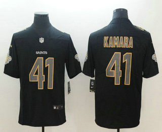Men's New Orleans Saints #41 Alvin Kamara Black 2018 Fashion Impact Black Color Rush Stitched NFL Nike Limited Jersey