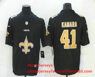 Men's New Orleans Saints #41 Alvin Kamara Black 2020 Big Logo Vapor Untouchable Stitched NFL Nike Fashion Limited Jersey