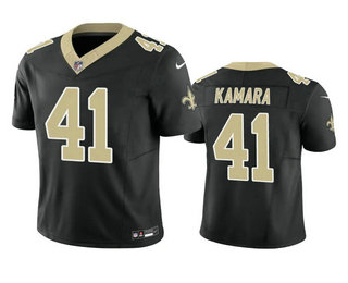Men's New Orleans Saints #41 Alvin Kamara Black 2023 FUSE Vapor Limited Stitched Jersey