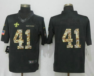 Men's New Orleans Saints #41 Alvin Kamara Black Anthracite 2016 Salute To Service Stitched NFL Nike Limited Jersey
