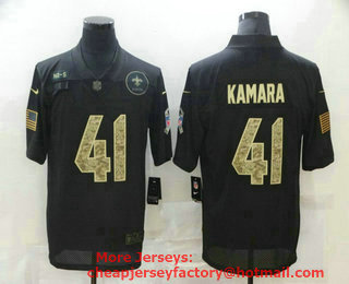 Men's New Orleans Saints #41 Alvin Kamara Black Camo 2020 Salute To Service Stitched NFL Nike Limited Jersey