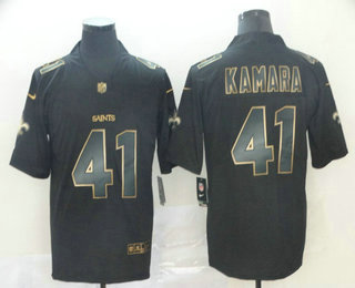 Men's New Orleans Saints #41 Alvin Kamara Black Gold 2019 Vapor Untouchable Stitched NFL Nike Limited Jersey