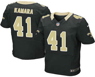 Men's New Orleans Saints #41 Alvin Kamara Black Team Color Stitched NFL Nike Elite Jersey