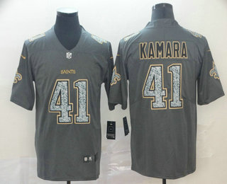 Men's New Orleans Saints #41 Alvin Kamara Gray Fashion Static 2019 Vapor Untouchable Stitched NFL Nike Limited Jersey