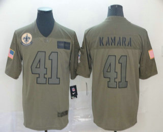Men's New Orleans Saints #41 Alvin Kamara NEW Olive 2019 Salute To Service Stitched NFL Nike Limited Jersey