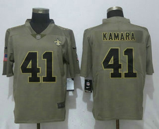 Men's New Orleans Saints #41 Alvin Kamara Olive 2017 Salute To Service Stitched NFL Nike Limited Jersey