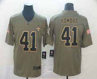 Men's New Orleans Saints #41 Alvin Kamara Olive 2017 Salute To Service Stitched NFL Nike Limited Jersey