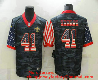 Men's New Orleans Saints #41 Alvin Kamara USA Camo 2020 Salute To Service Stitched NFL Nike Limited Jersey