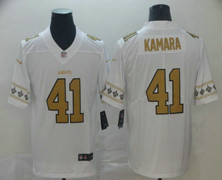 Men's New Orleans Saints #41 Alvin Kamara White 2019 NEW Team Logo Vapor Untouchable Stitched NFL Nike Limited Jersey