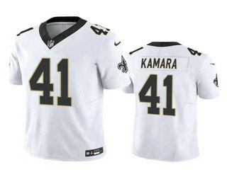 Men's New Orleans Saints #41 Alvin Kamara White 2023 FUSE Vapor Limited Stitched Jersey