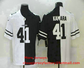 Men's New Orleans Saints #41 Alvin Kamara White Black Peaceful Coexisting 2020 Vapor Untouchable Stitched NFL Nike Limited Jersey