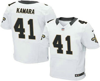 Men's New Orleans Saints #41 Alvin Kamara White Road Stitched NFL Nike Elite Jersey