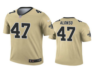 Men's New Orleans Saints #47 Kiko Alonso Gold Inverted Legend Jersey