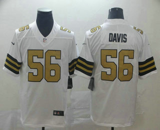 Men's New Orleans Saints #56 Demario Davis White 2016 Color Rush Stitched NFL Nike Limited Jersey
